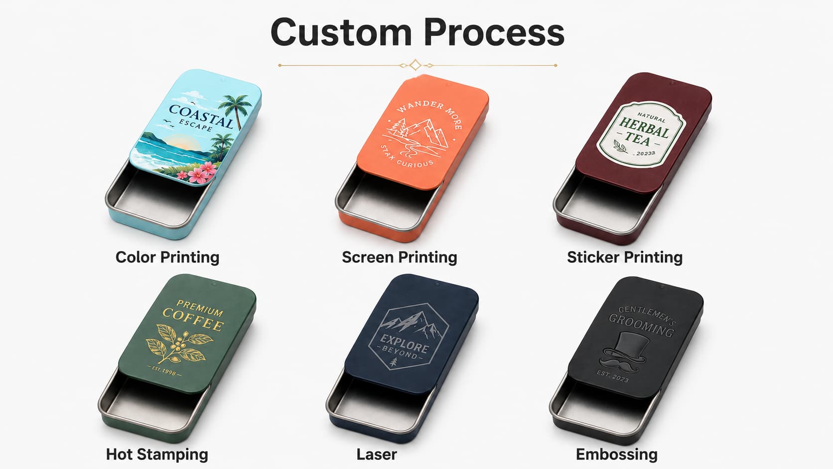 child-resistant slide tin box custom logo